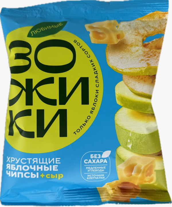 №1 Зожики Яблочные чипсы с сыром, 25г  в Черкесске