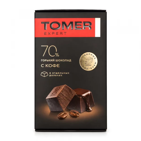 №1 Фабрика Томер  Горький (70%) шоколад с КОФЕ, 90г  в Черкесске